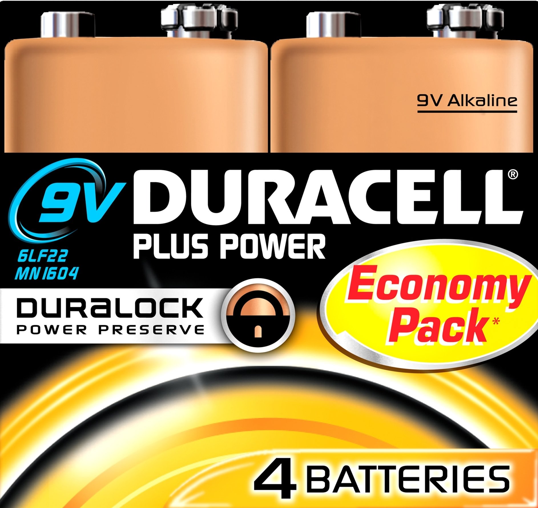 Duracell 9V Plus Power - 4 stuks