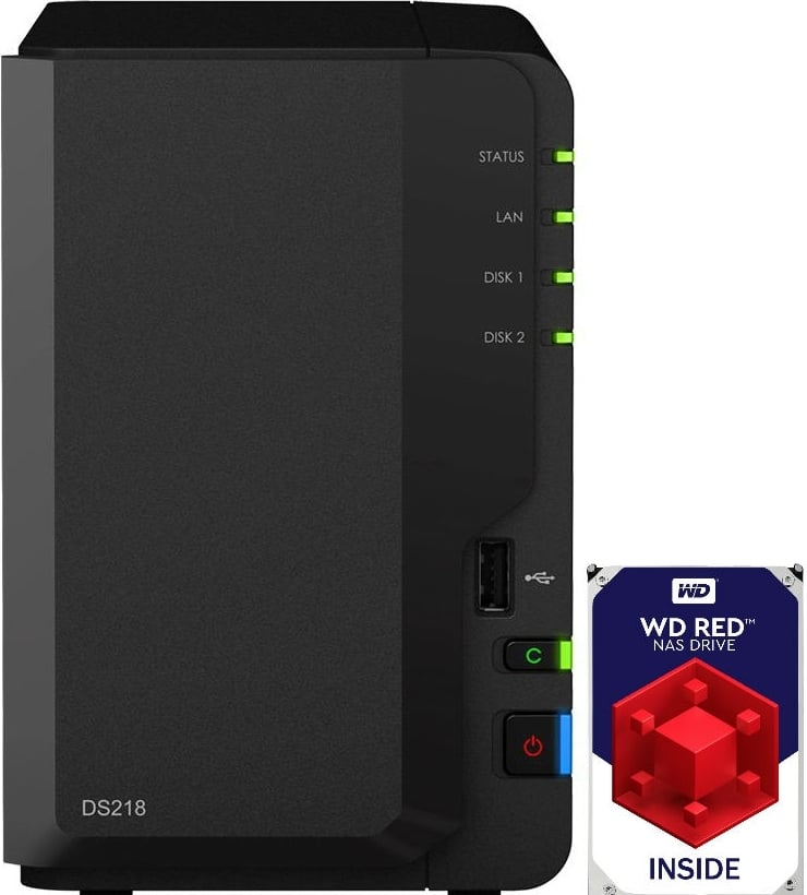 Synology DiskStation DS218 + 2x 2TB WD RED - NAS