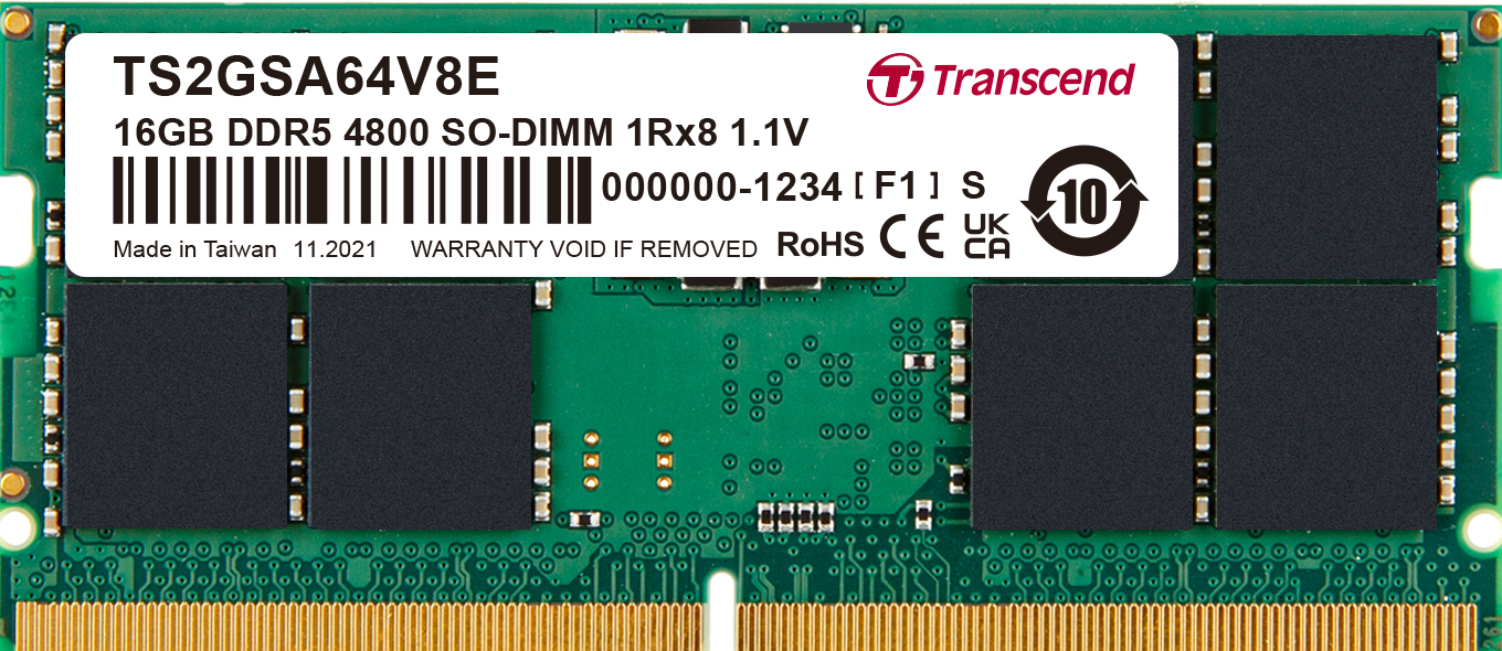 TRANSCEND TS2GLA64V8E - Geheugen - DDR5 - 16 GB: 1 x 16 GB - 288-PIN