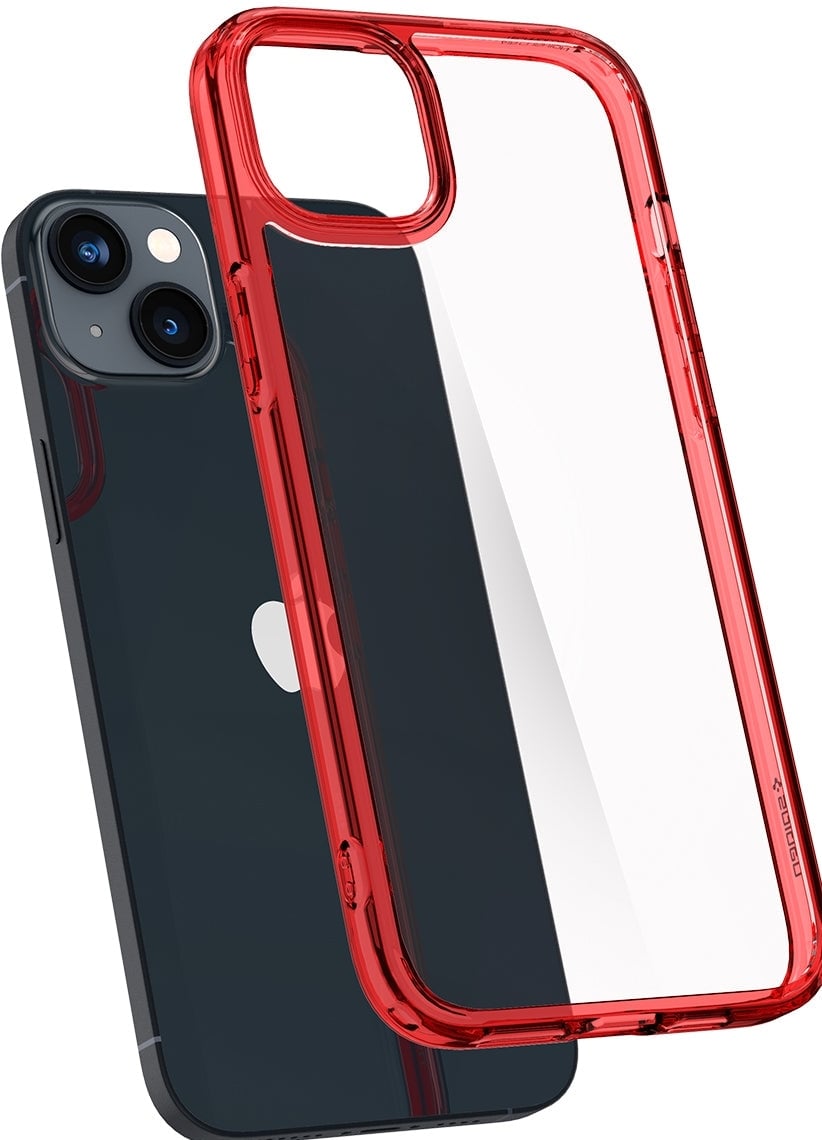 Spigen - Ultra Hybrid iPhone 14 Hoesje - transparant/rood