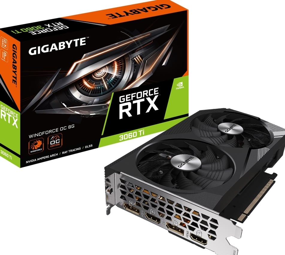 Gigabyte GeForce RTX 3060 Ti WINDFORCE OC - Videokaart - 8 GB GDDR6 - PCIe 4.0 - 2x HDMI - 2x displayport