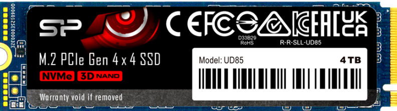 Silicon Power UD85 - Interne SSD - 500GB - M.2 2280 - PCIe Gen 4x4 NVMe - 3600 MB/s