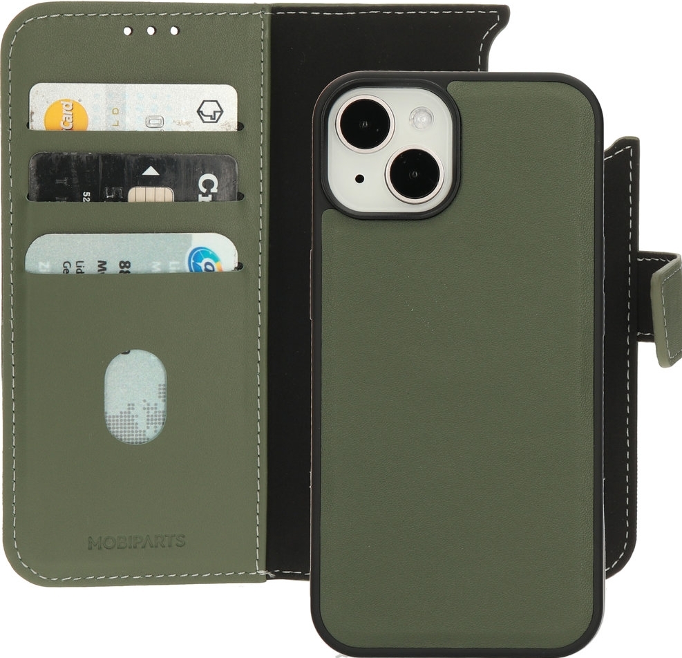 Mobiparts Leather 2 in 1 Wallet Case Apple iPhone 14 Groen hoesje