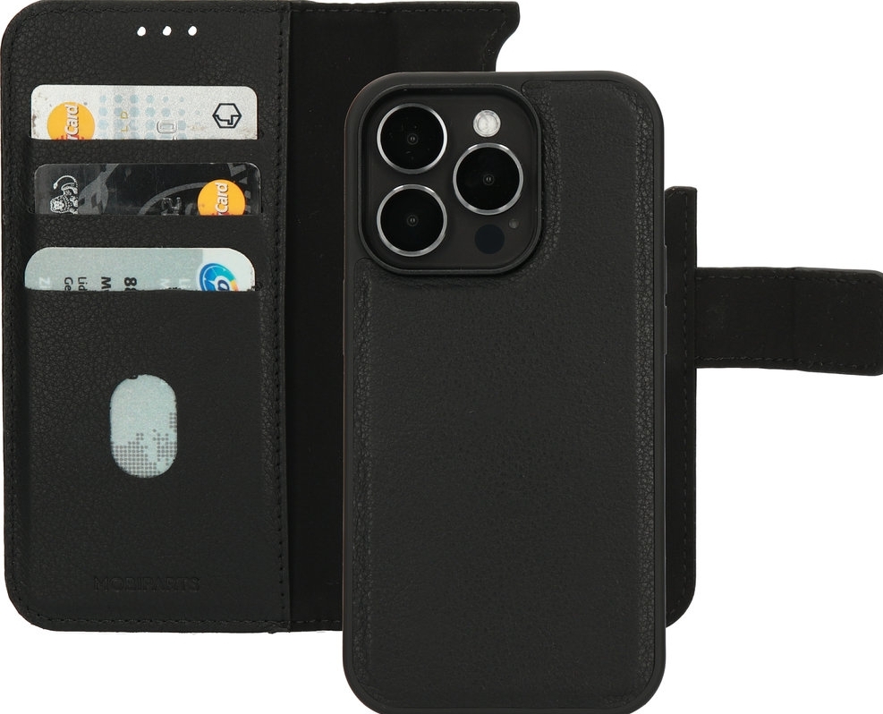 Mobiparts Leather 2 in 1 Wallet Case Apple iPhone 14 Pro Zwart hoesje