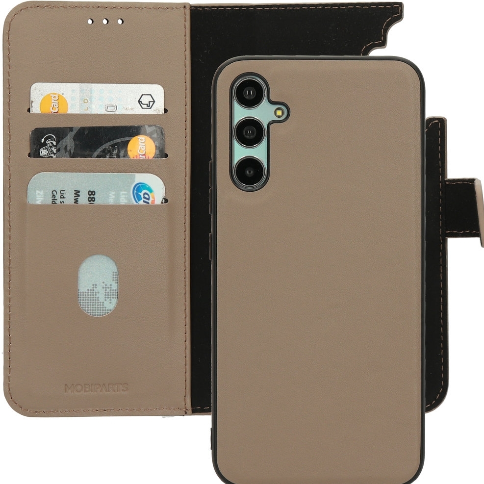 Mobiparts Leather 2 in 1 Wallet Case Samsung Galaxy A34 (2023) Taupe hoesje