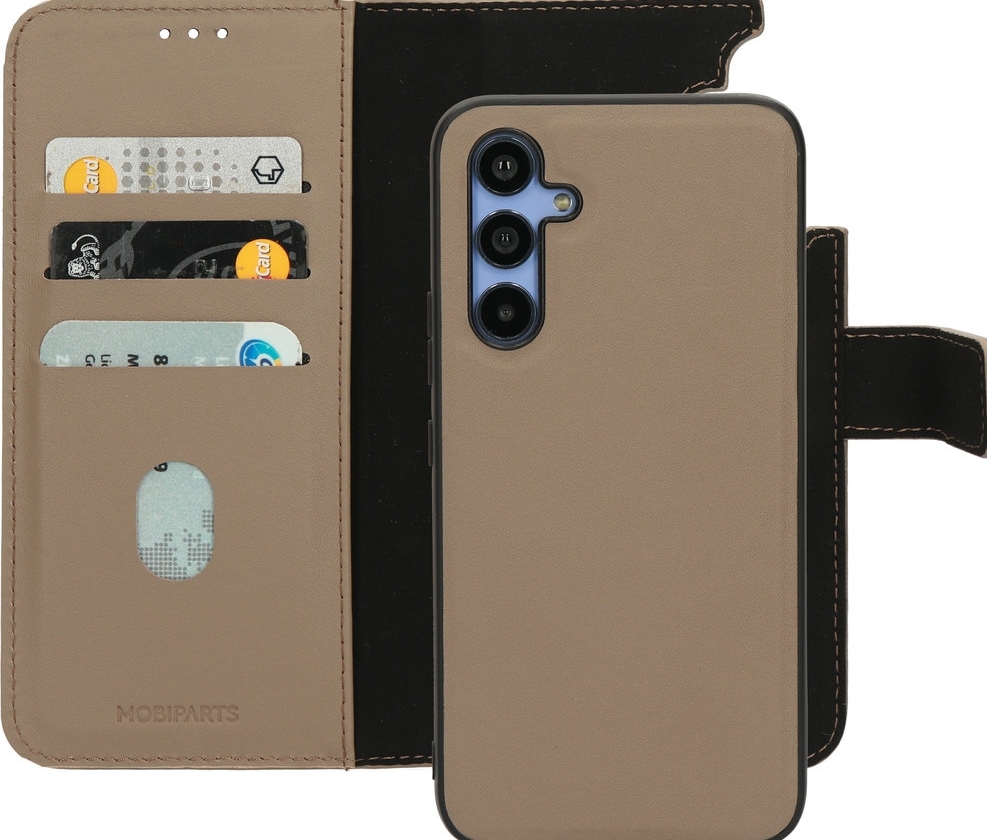 Mobiparts Leather 2 in 1 Wallet Case Samsung Galaxy A54 (2023) Taupe hoesje