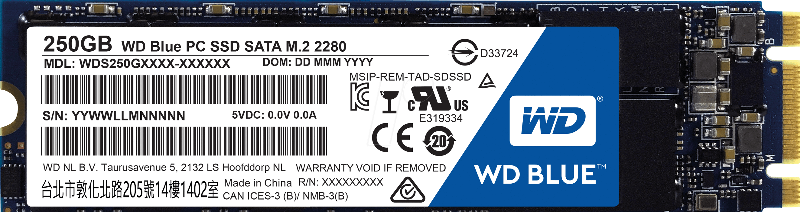 WD Blue PC SSD WDS250G1B0B - SSD