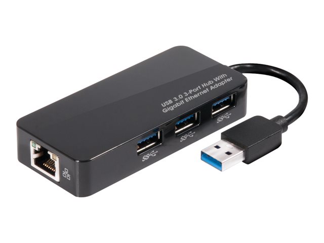 Club 3D SenseVision USB 3.0 3-Port Hub with Gigabit Ethernet -