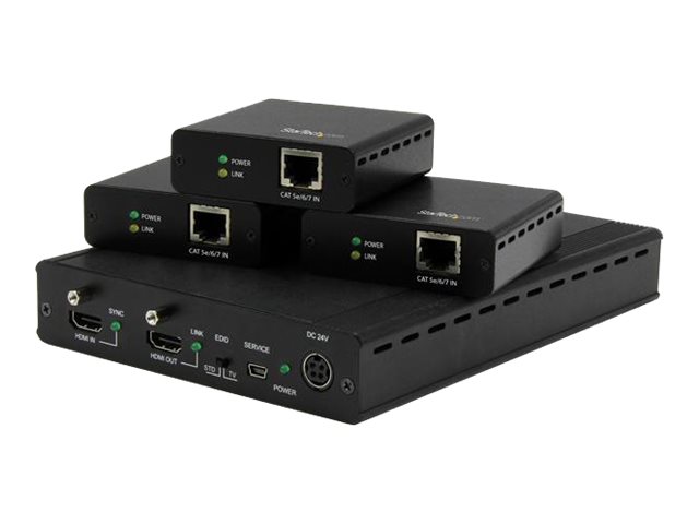StarTech.com 3-Poorts HDBaseT Extender set met 3 ontvangers - 1x3 HDMI