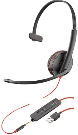 POLY Blackwire C3215 - 3200 Series - koptelefoon - op oor - met