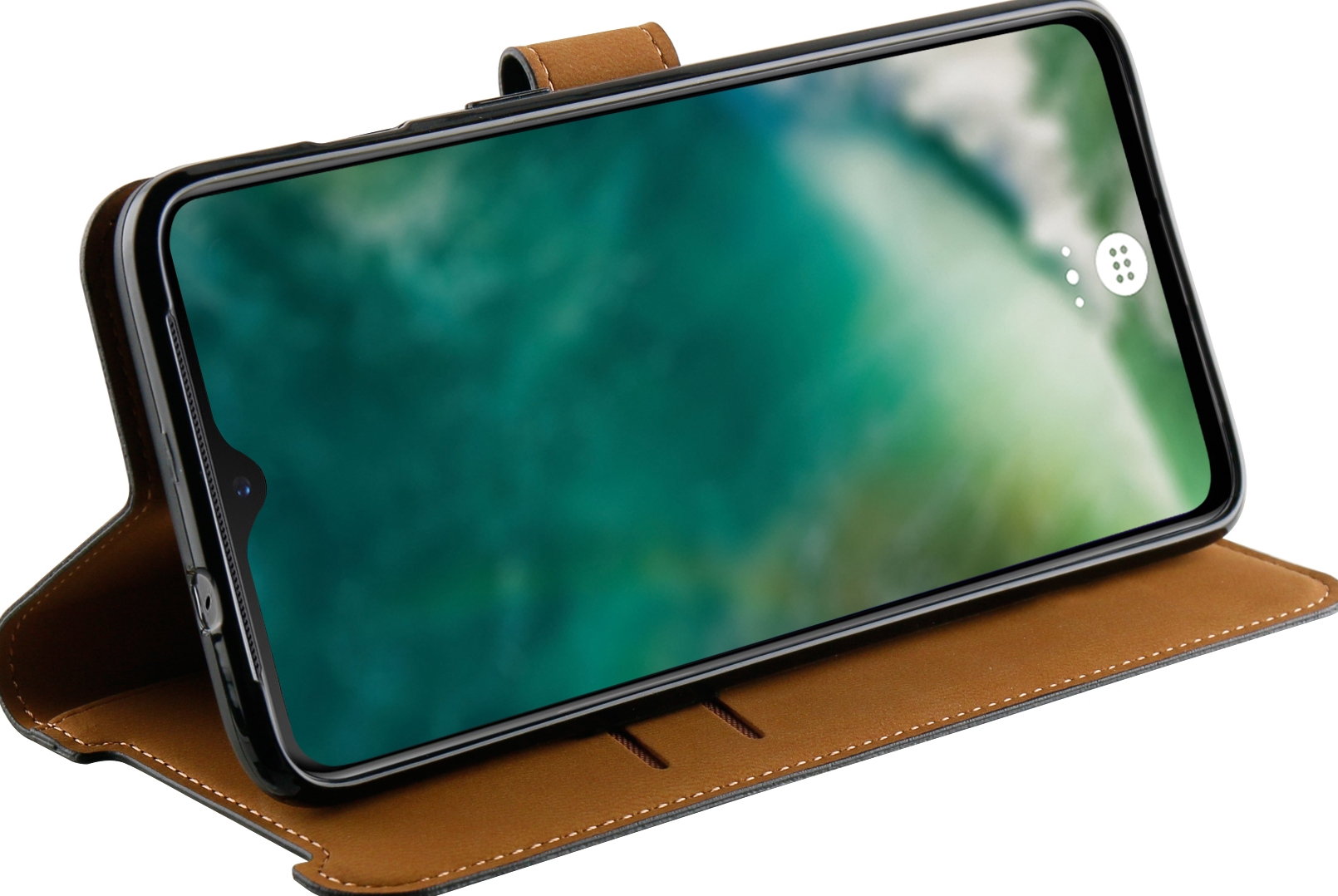 OnePlus 7 Hoesje - XQISIT - Slim Wallet Serie - Kunstlederen Bookcase - Zwart - Hoesje Geschikt Voor OnePlus 7