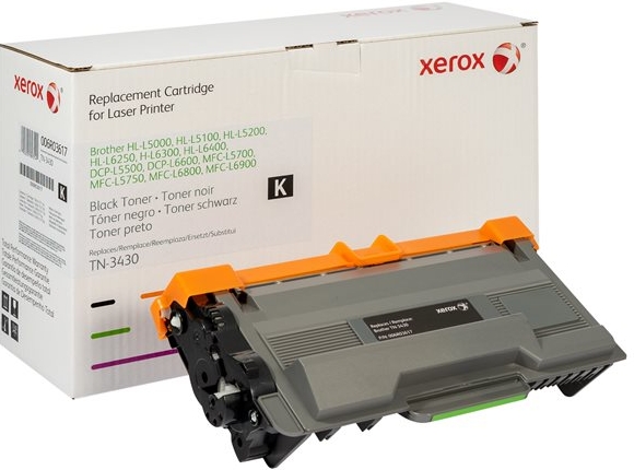 Xerox Zwarte toner cartridge. Gelijk aan Brother TN3430. Compatibel met Brother DCP-L5500, DCP-L6600, HL-L5000, L5100, L5200, L6250, L6300, L6400, MFC-L5700, L5750, L6800, L6900