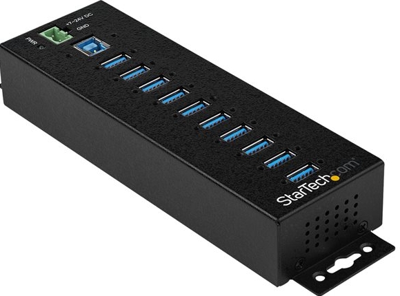 StarTech.com 10-poorts industriële USB 3.0 hub - inclusief externe