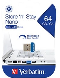VERBATIM Store &apos;n&apos; Stay NANO - USB-flashstation - 64 GB - USB 3.0 -
