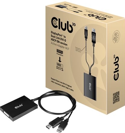 CLUB3D Club 3D - DisplayPort-DVI-adapter - dubbele verbinding - USB