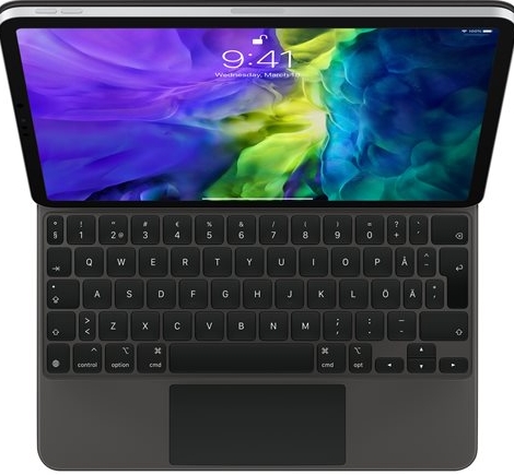 Apple MXQT2S/A toetsenbord voor mobiel apparaat Zwart QWERTY Fins, Zweeds