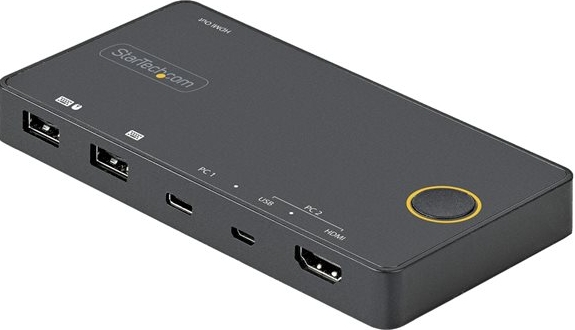 StarTech.com 2 Port Hybride USB-A + HDMI & USB-C KVM Switch - Enkele