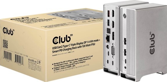 CLUB3D Club 3D - Dockingstation - USB-C - VGA, 2 x HDMI, DP - GigE -