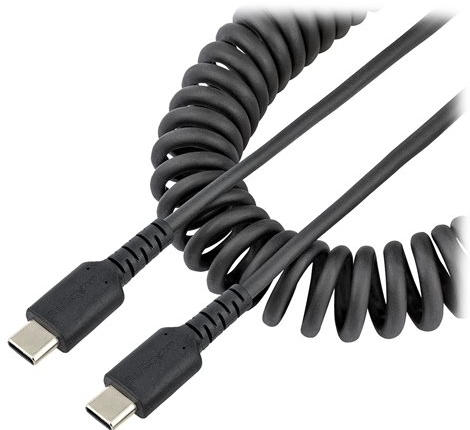 STARTECH .com 20in (50cm) USB C Charging Cable, Coiled Heavy Duty