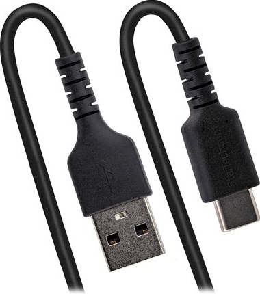 STARTECH .com 3ft (1m) USB C Charging Cable, Coiled Heavy Duty Fast