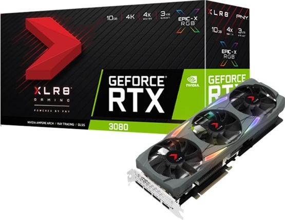 PNY XLR8 GeForce RTX 3080 Gaming UPRISING EPIC-X RGB Triple Fan LHR -