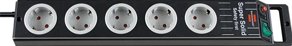 Brennenstuhl Sicherheits 1153380115 stekkerdoos met stroombegrenzer 5-voudig 2.5m zwart