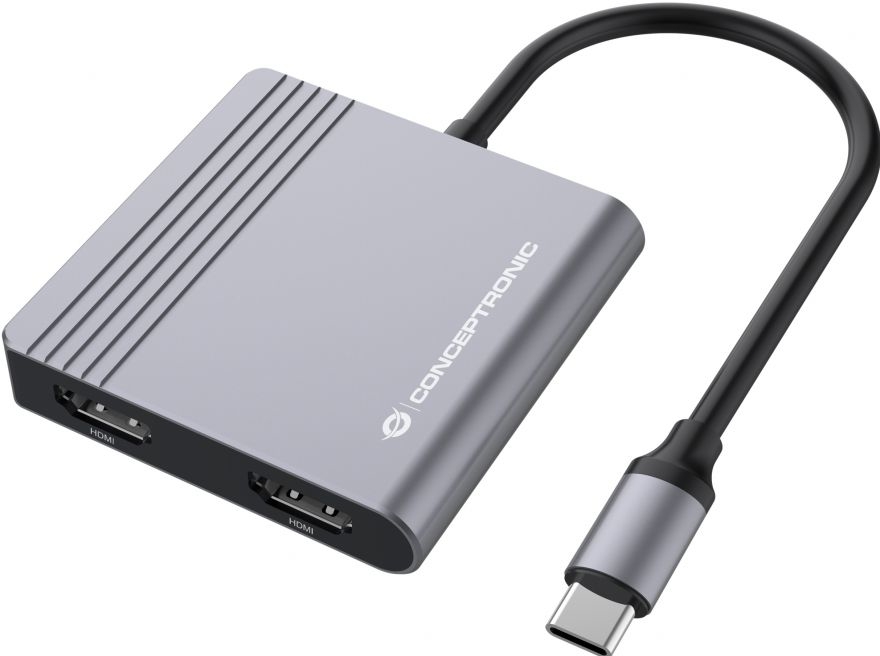 CONCEPTRONIC Adapter USB-C->2xHDMI,USB-C PD,1xUSB3.0 0.25 gr