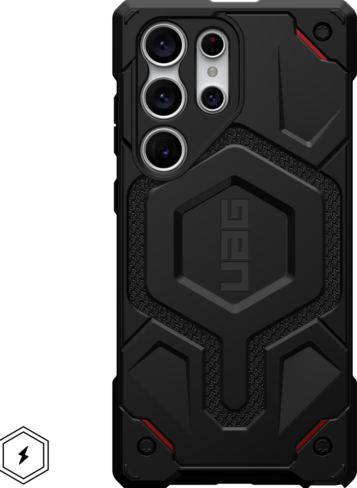 Urban Armor Gear Monarch Pro Samsung Galaxy S23 Ultra Hoesje | Back Cover Geschikt voor Draadloos Opladen met Magnetische Ring Zwart
