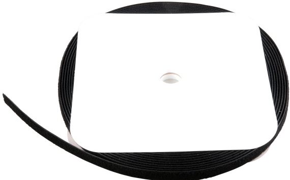 EFB Klettband 20mm zwart, 25 Meter rol