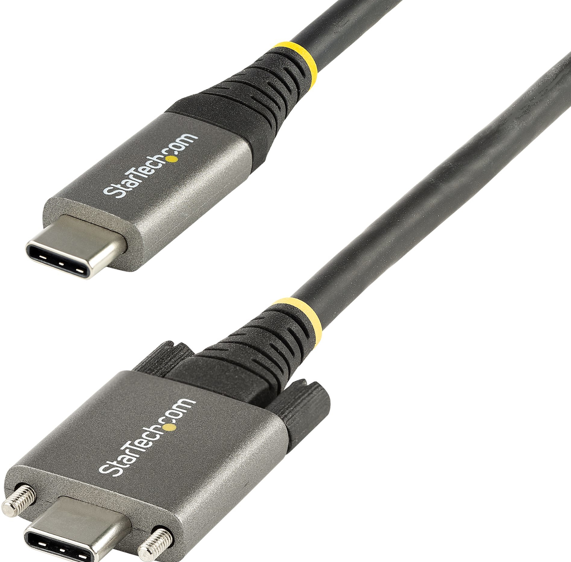 StarTech.com 50cm Vergrendelbare USB-C Kabel met Zijschroef, 10Gbps, USB 3.1/3.2 Gen 2 Type-C Kabel, 100W (5A) Power Delivery Charging, DP Alt Mode, Dual Screw Lock, USB-C Charge/S
