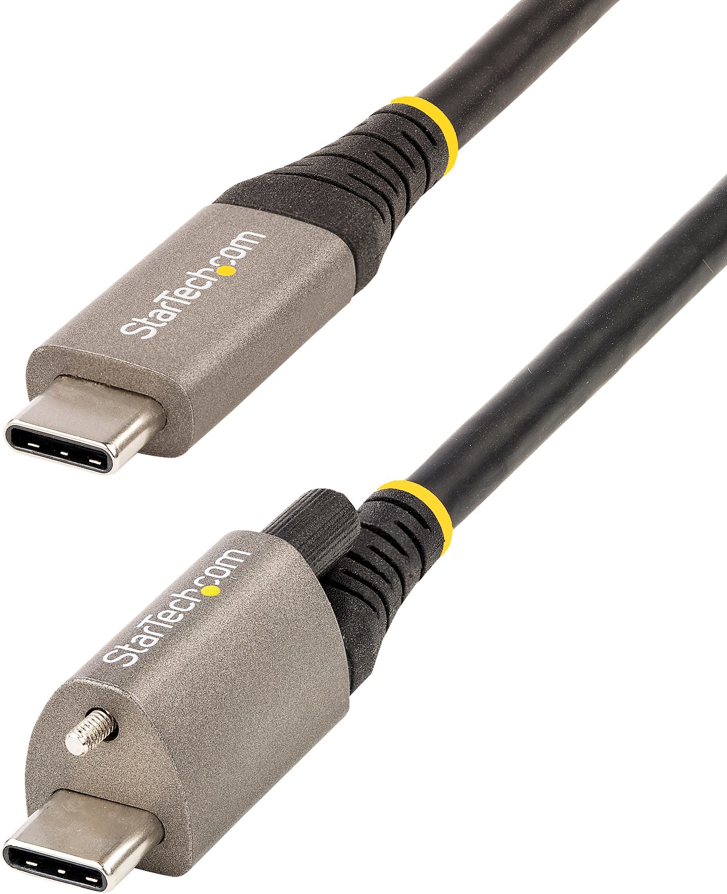 StarTech.com 50cm Vergrendelbare USB-C Kabel met Topschroef, 10Gbps, USB 3.1/3.2 Gen 2 Type-C Kabel, 100W (5A) Power Delivery Charging, DP Alt Mode, Single Screw Lock, USB-C Charge