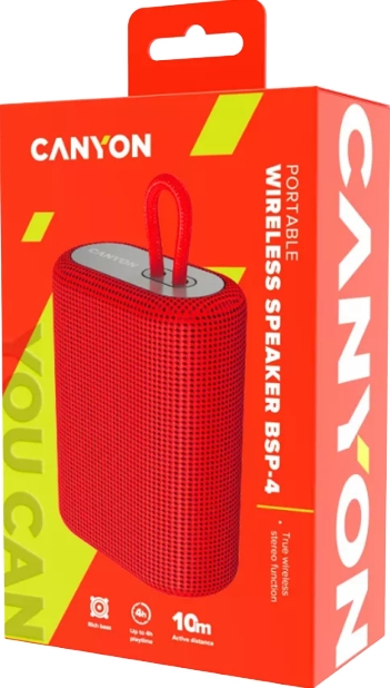 CANYON BSP-4 - Bluetooth luidspreker - TWS Functie - Rood