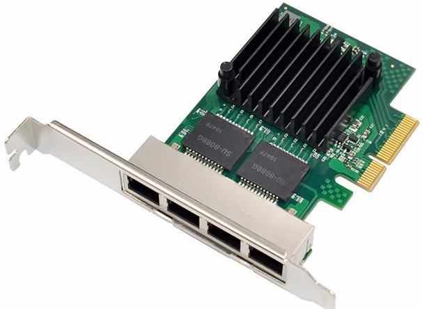 4 port RJ45 network card, PCIe Controller : Intel I350 AM4,