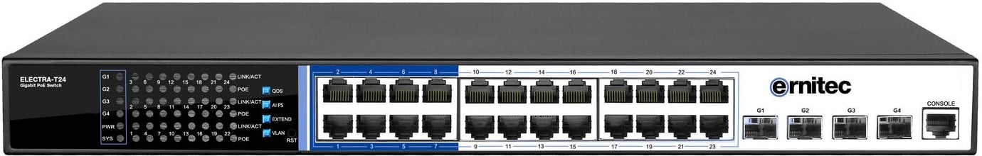24 Port Gigabit PoE Switch Managed Layer 3, 24 Gigabit