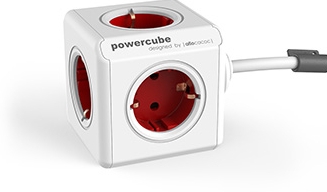PowerCube Extended stekkerblok rood 5 stopcontacten 3,0M