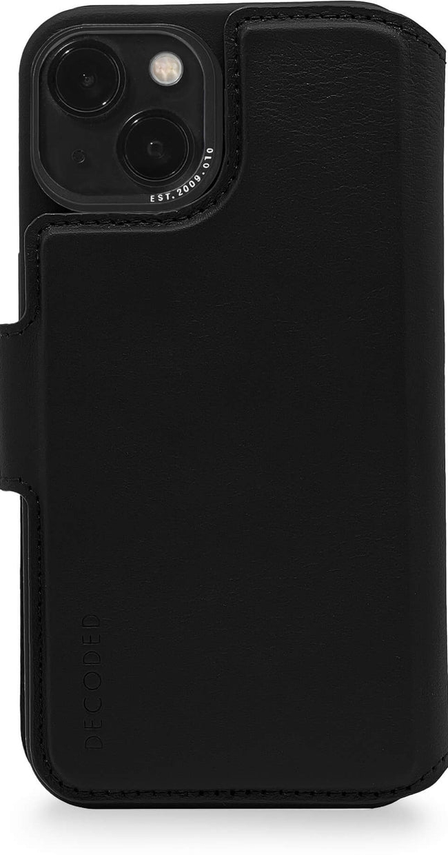 DECODED Detachable Wallet - iPhone 14 Plus (6.7 inch) - Aniline Leather - Zwart