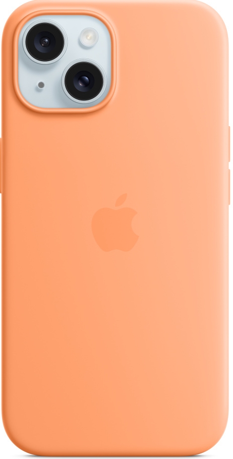 Apple Siliconenhoesje met MagSafe voor iPhone 15 - Orange Sorbet