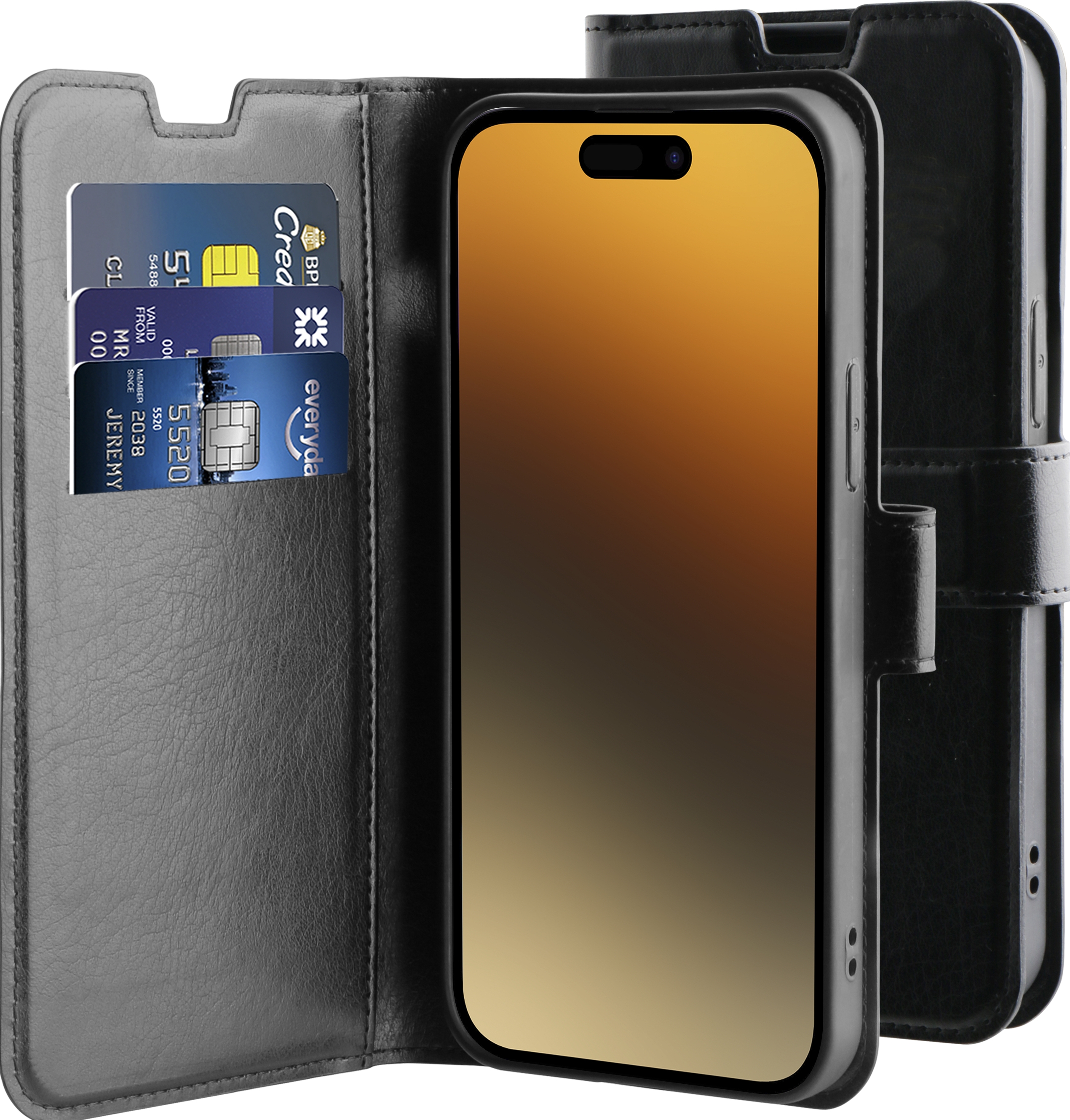 BeHello iPhone 15 Pro Max Gel Wallet Case ECO Black