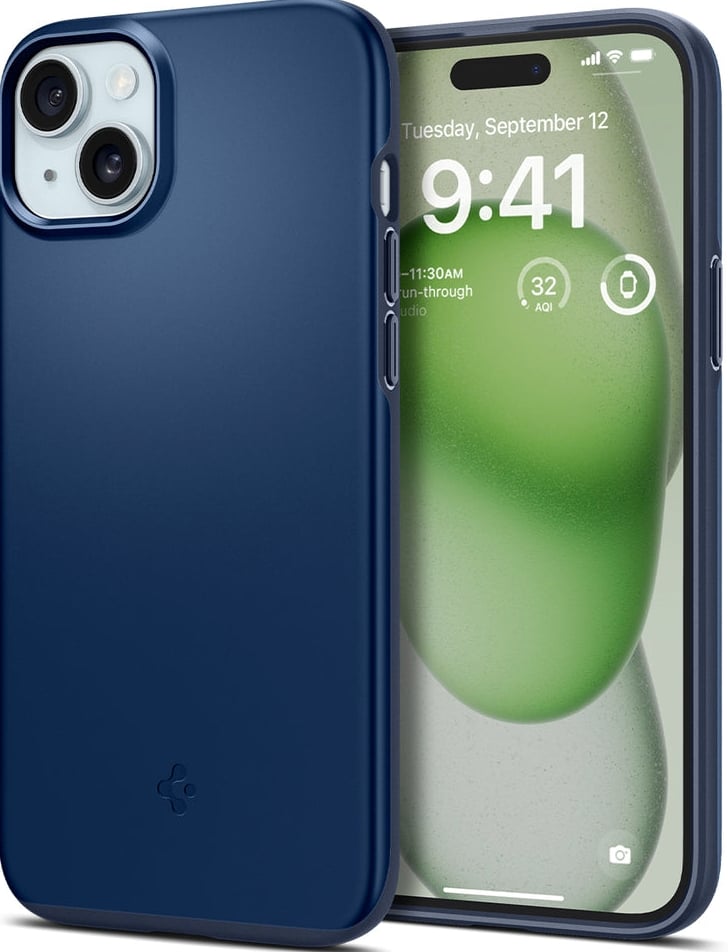 Spigen Thin Fit Hoesje voor de Apple iPhone 15 Plus - Back Cover Blauw