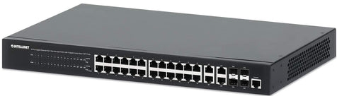Intellinet 24-poorts Gigabit Ethernet PoE+ webbeheerde switch met 4 Gigabit combo Base-T/SFP-poorten