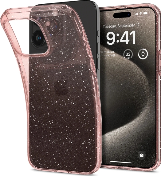 Spigen Liquid Crystal Glitter hoesje voor iPhone 15 Pro Max - Transparant