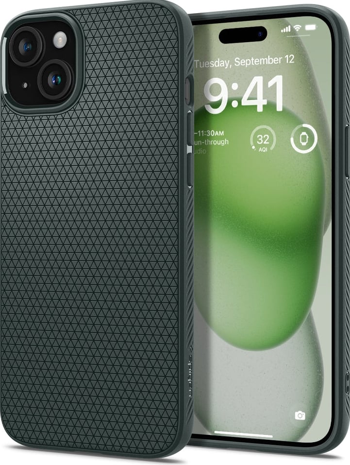 Spigen Liquid Air Hoesje voor de Apple iPhone 15 Plus - Back Cover Flexibel TPU Groen