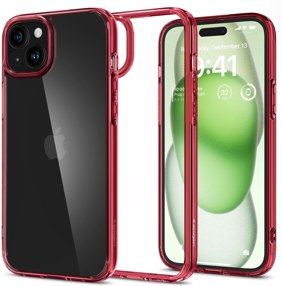 Spigen Ultra Hybrid Apple iPhone 15 Plus Hoesje Back Cover Rood