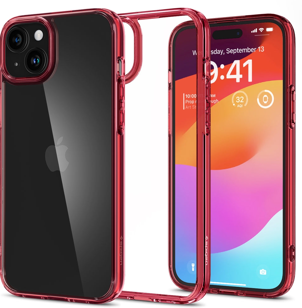 Spigen Ultra Hybrid Apple iPhone 15 Hoesje Back Cover Rood