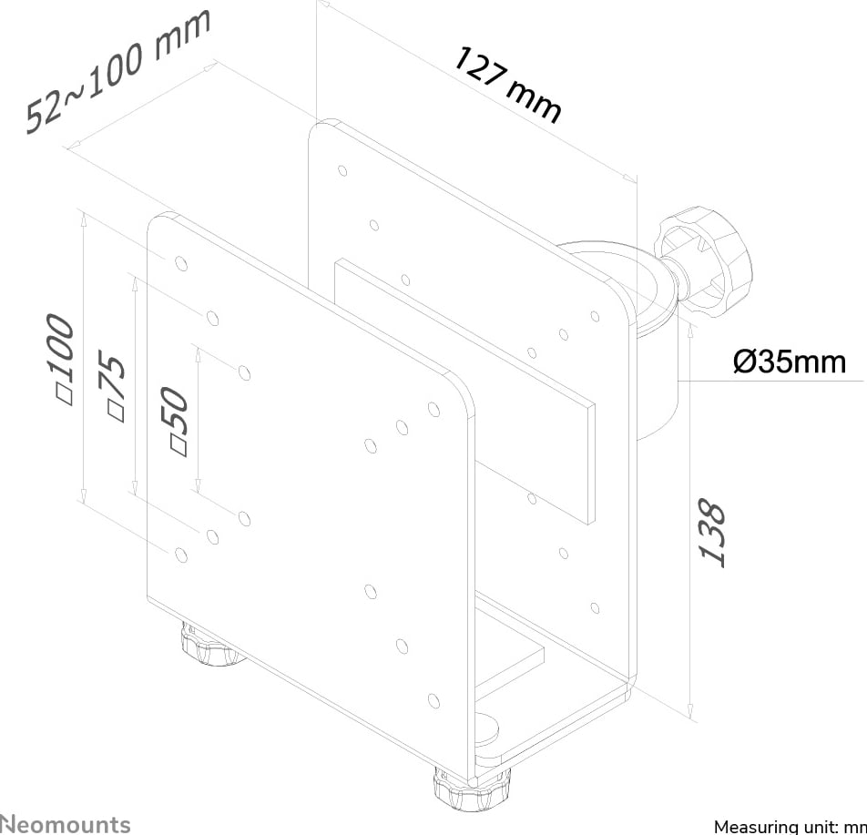 Neomounts by Newstar THINCLIENT-10 NUC/thin client houder - Zilver