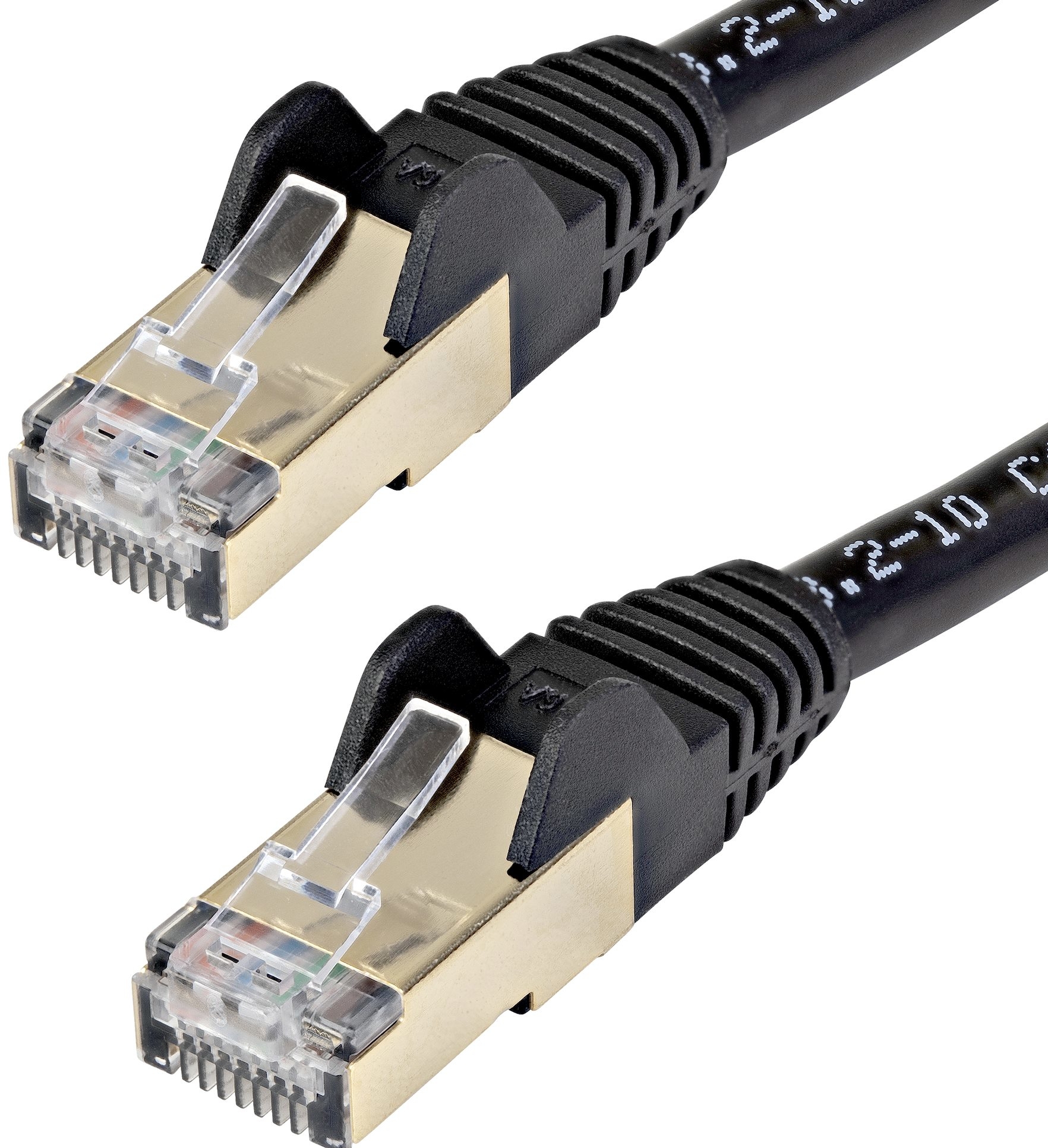 StarTech.com 10m CAT6A Ethernet Cable, 10 Gigabit Shielded Snagless RJ45 100W PoE Patch Cord, CAT 6A 10GbE STP Network Cable wStrain Relief, Black,
