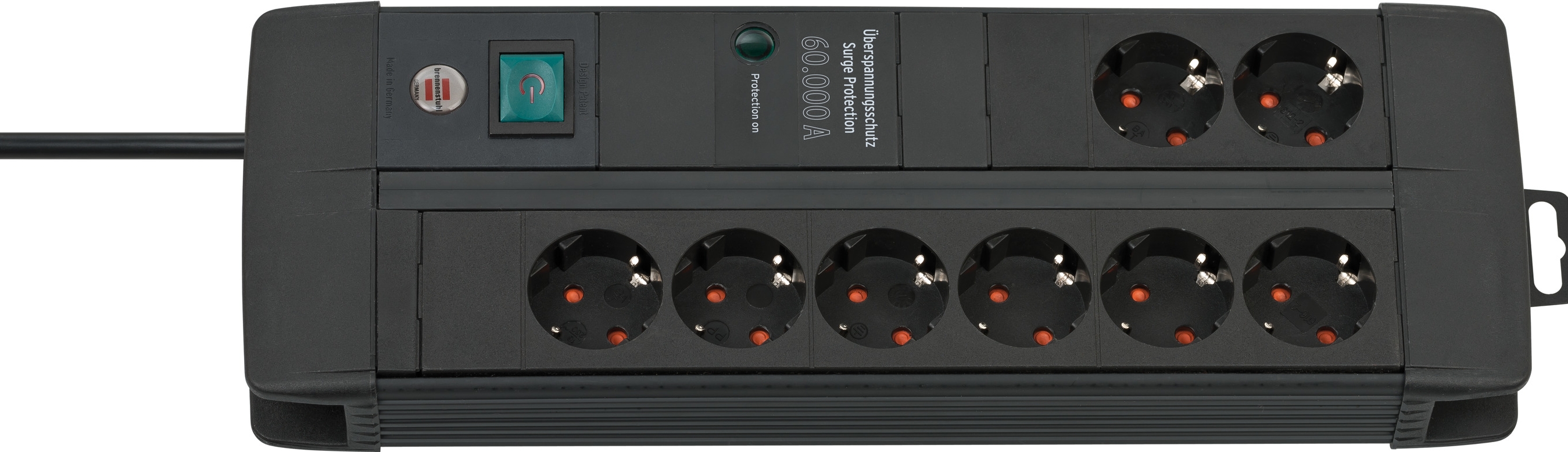 Brennenstuhl 1256000678 Premium-Line PDU | Stekkerdoos | 16A met 8x Type F Stopcontacten | Overspanningsbeveiliging