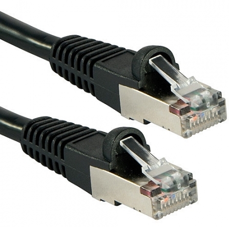 LINDY 47175 RJ45 Netwerkkabel, patchkabel CAT 6A S/FTP 0.30 m Zwart 1 stuk(s)