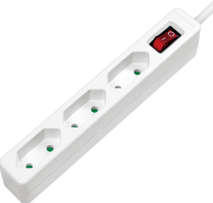 LogiLink LPS230 Stekkerdoos met schakelaar 3-voudig Wit Contourstekker 1 stuk(s)
