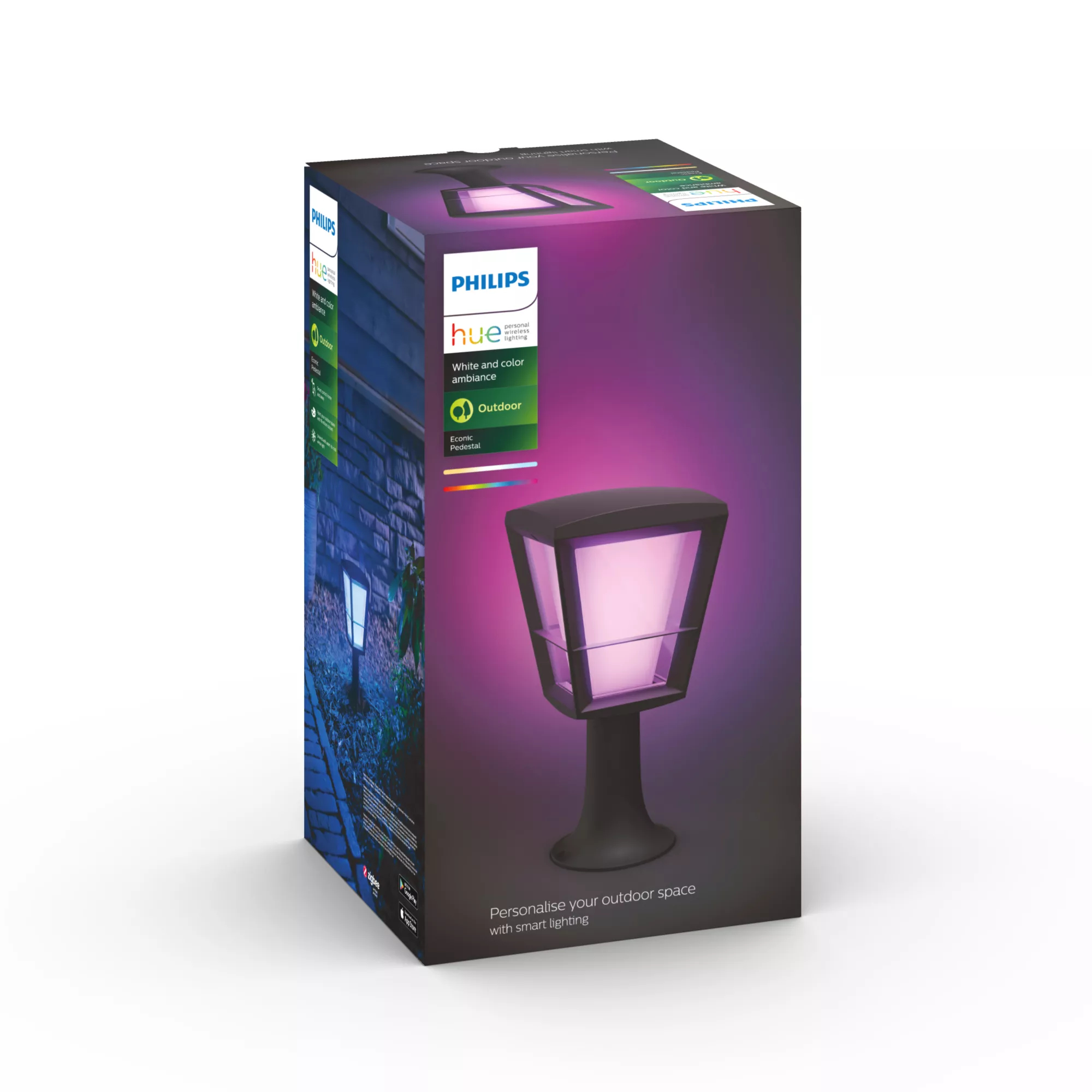 PHILIPS HUE Econic Sokkellamp zwart hoog